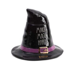 Rae Dunn Makin Magic Happen Witch Hat Ceramic Cookie Jar Canister 10 " Large NEW